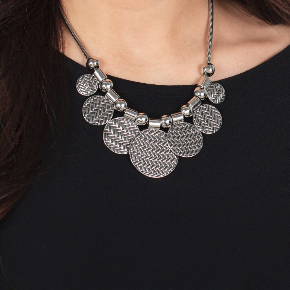 Paparazzi Jewelry Accessories - Indigenously Urban - Silver Necklace - Vintage